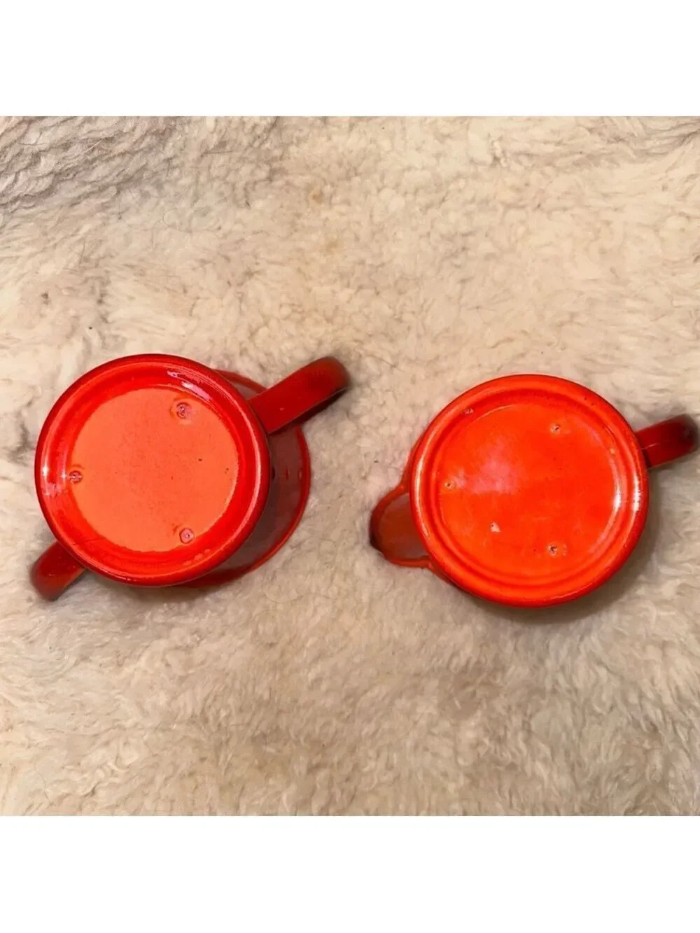 Vintage Metlox Poppytrail Red Rooster Sugar & Creamer Set